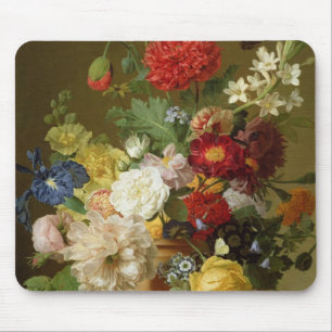Blomma stilleben på en marmoravsats, 1800-01 musmatta