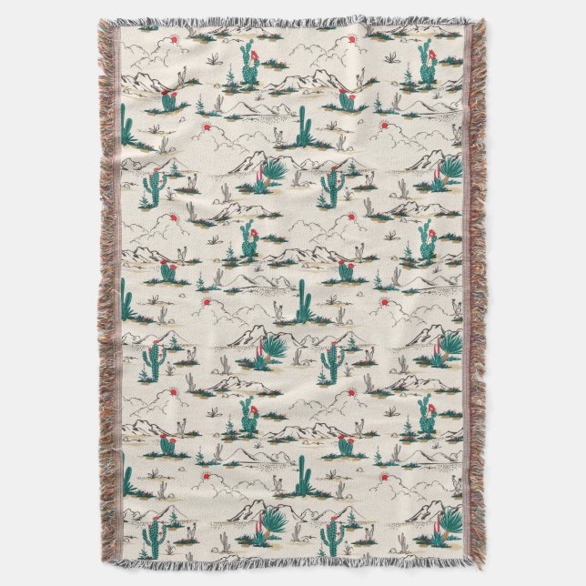 Blomma suckulentmönster filt (Framsidan Vertikal)