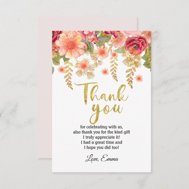 blomma, tack för blommigten (Fram/baksida)