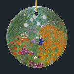 blomma trädgård klimt gustav stuga julgransprydnad keramik<br><div class="desc">En klassisk teckning av Gustav Klimt,  Cottage Garden,  Bauergarten,  1907,  är en blomsterträdgård,  en färgstark blommigt.</div>