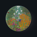 blomma trädgård klimt gustav stuga knapp<br><div class="desc">En klassisk teckning av Gustav Klimt,  Cottage Garden,  Bauergarten,  1907,  är en blomsterträdgård,  en färgstark blommigt.</div>