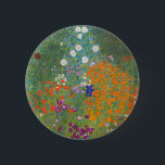 blomma trädgård klimt gustav stuga knapp<br><div class="desc">En klassisk teckning av Gustav Klimt,  Cottage Garden,  Bauergarten,  1907,  är en blomsterträdgård,  en färgstark blommigt.</div>