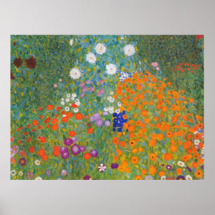 blomma+trädgård+klimt+gustav+stuga poster