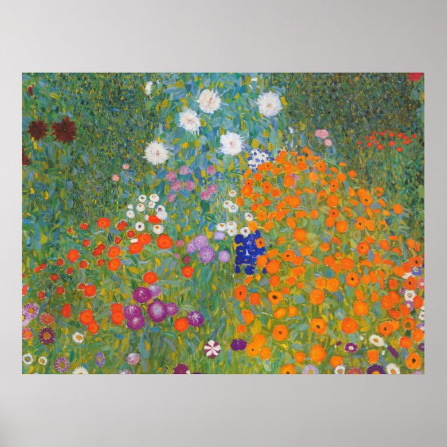 blomma+trädgård+klimt+gustav+stuga poster (Framsidan)