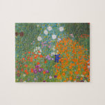 blomma trädgård klimt gustav stuga pussel<br><div class="desc">En klassisk teckning av Gustav Klimt,  Cottage Garden,  Bauergarten,  1907,  är en blomsterträdgård,  en färgstark blommigt.</div>