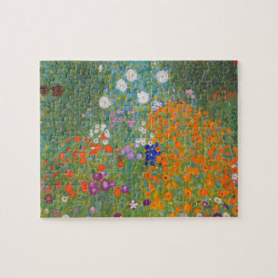 blomma+trädgård+klimt+gustav+stuga pussel