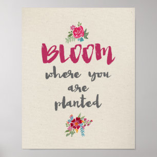 Blomma var du är den planterade affischen poster