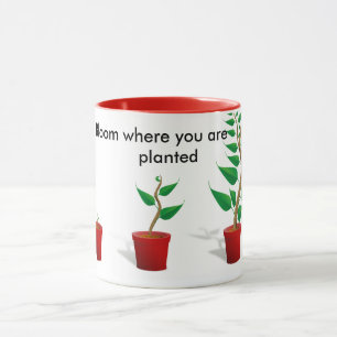 Blomma var du är den planterade muggen mugg