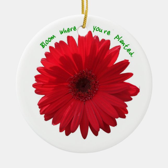 Blomma var du är den planterade prydnaden julgransprydnad keramik (Framsidan)