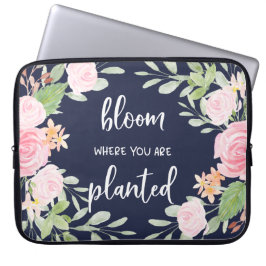 Blomma var du är planterad | blom- typografi laptop fodral