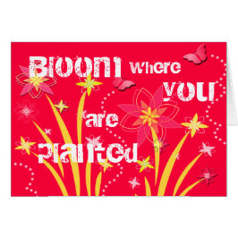 Blomma var du planteras hälsningskort