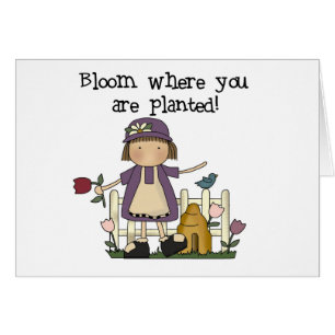 Blomma var du planteras hälsningskort