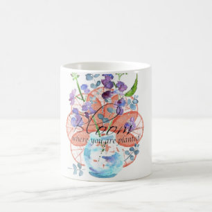 Blomma var du planteras kaffemugg