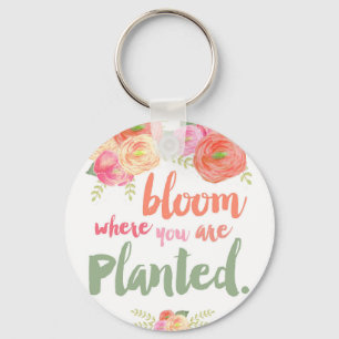 Blomma var du planteras nyckelring