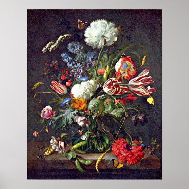 blomma vas av Jan Davidsz de Heem Poster (Framsidan)