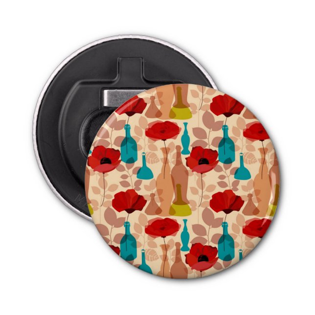 Blomma-, vas- och flaskamönster flasköppnare (Framsidan)