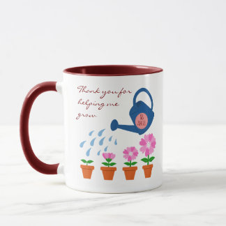Blomma Växt Växer Tack Lärare Gåva Mugg