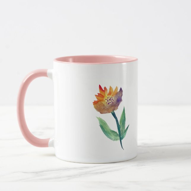 Blomma Watercolor  Ringer Kombomugg Mugg (Vänster)