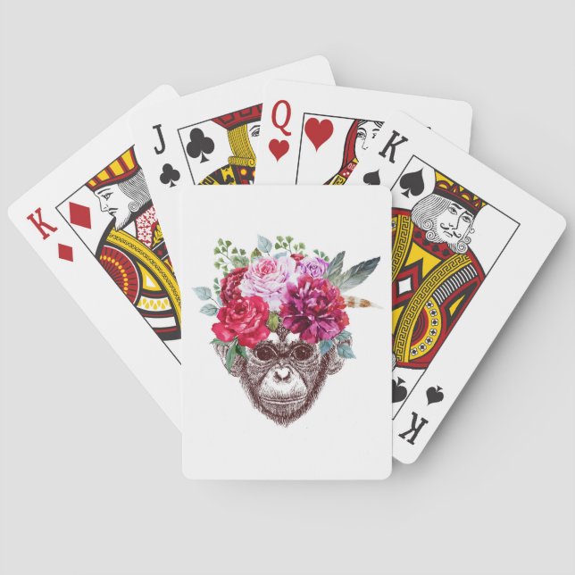 Blommaapaansikte Casinokort (Baksidan)