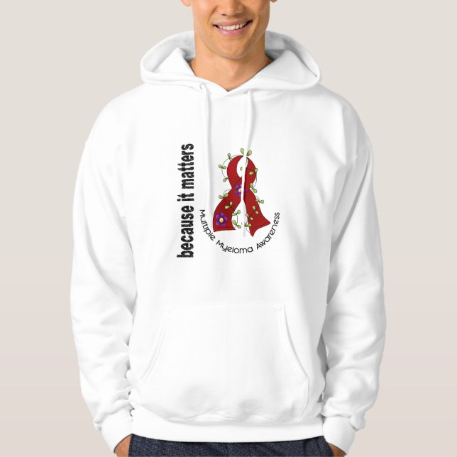 Blommaband 3 för åtskillig Myeloma Hoodie (Framsida)