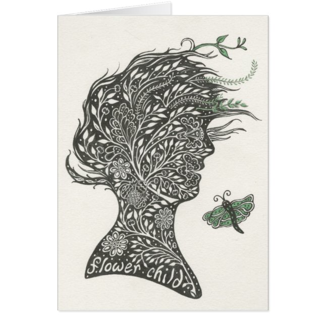 Blommabarn Hälsningskort (Framsidan)