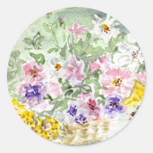 "Blommabasket" klistermärke