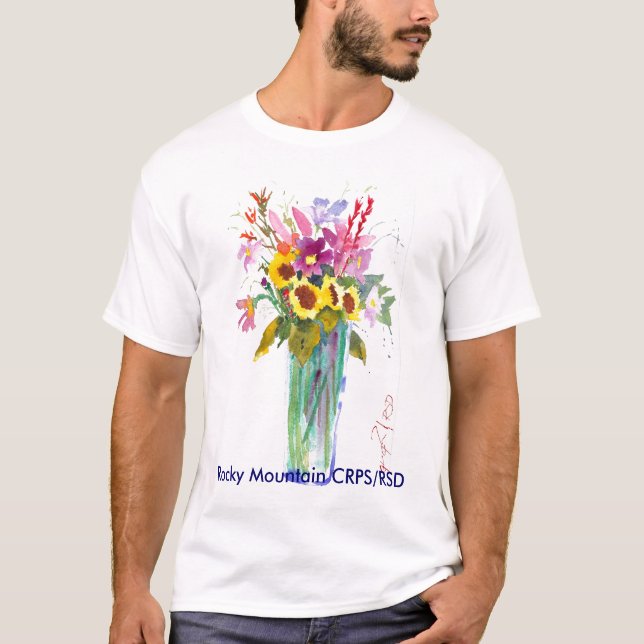 Blommabild, stenigt berg CRPS/RSD Tee (Framsida)