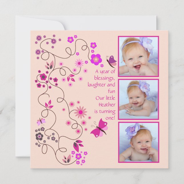 Blommadans - fotoinbjudan inbjudningar (Framsida)