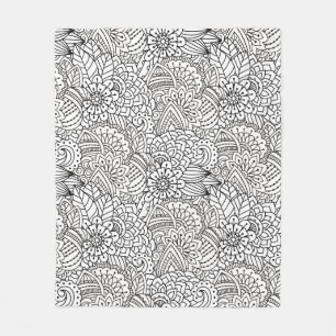 Blommadesignklotter Fleecefilt