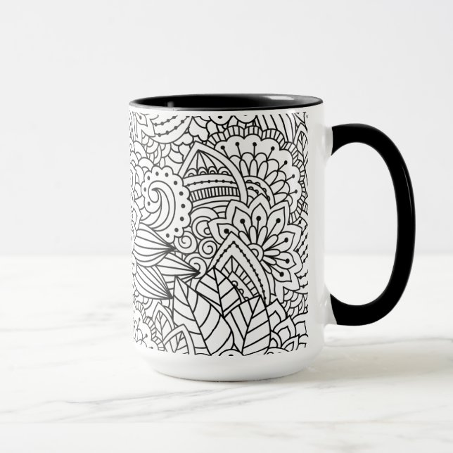 Blommadesignklotter Mugg (Höger)