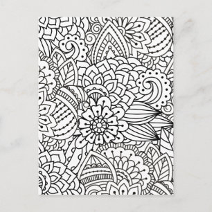 Blommadesignklotter Vykort
