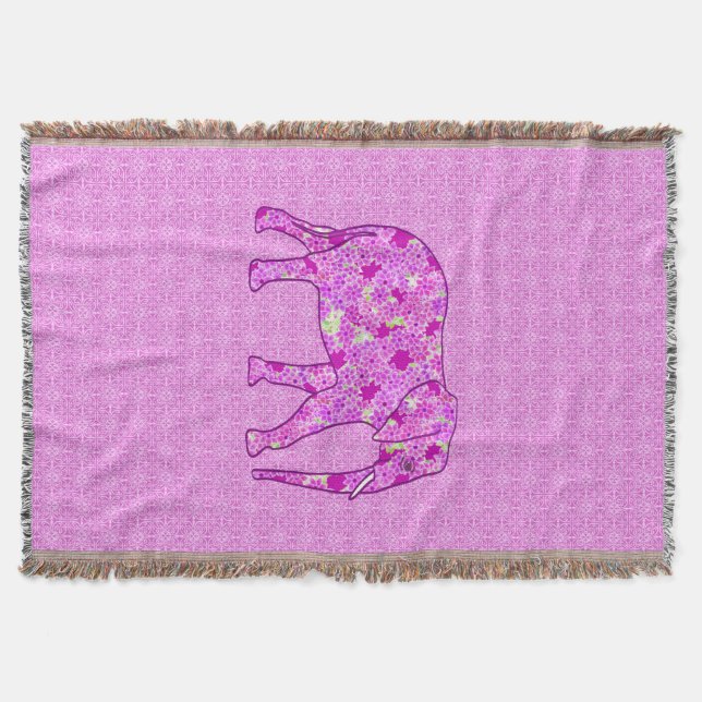 Blommaelefant - orchid och magenta mysfilt (Framsidan)