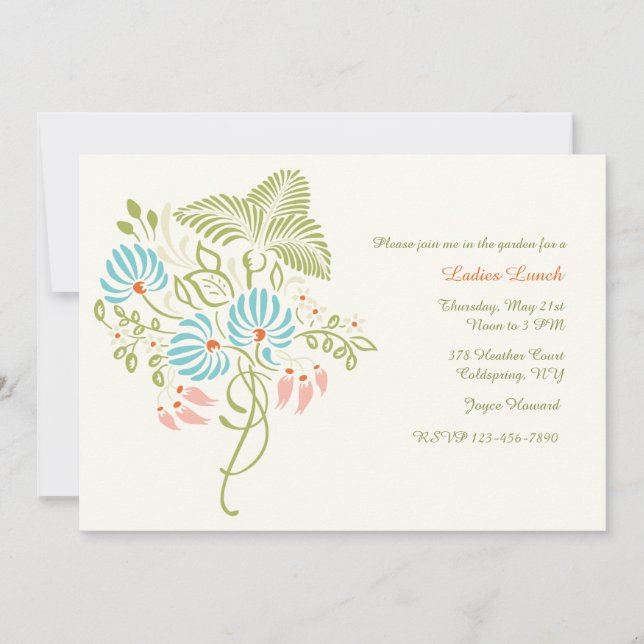 Blommafantasiinbjudan Inbjudningar (Framsida)