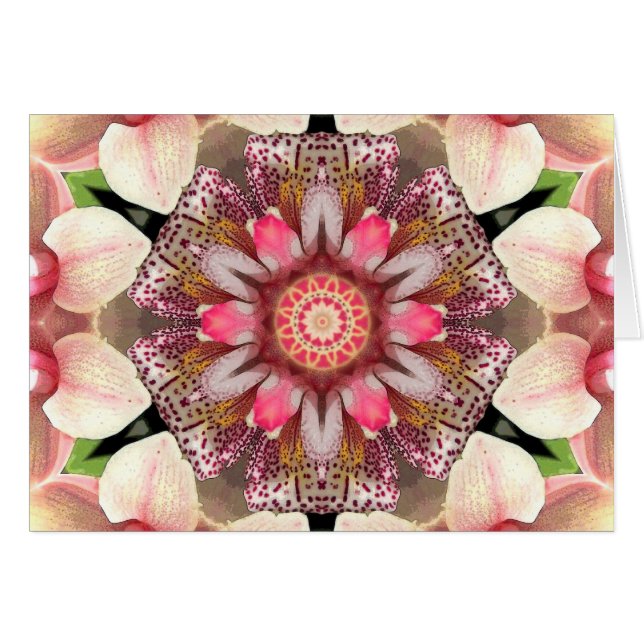 BlommaflödesMandala Hälsningskort (Framsidan Horizontal)