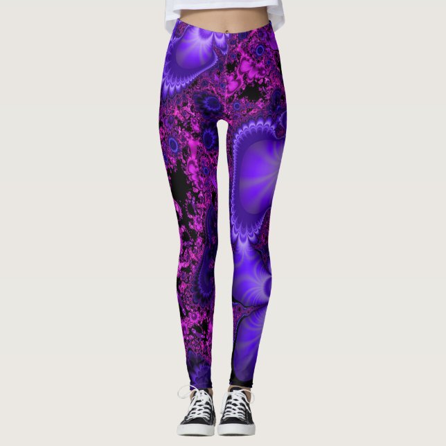 BlommaFractaldamasker Leggings (Framsida)
