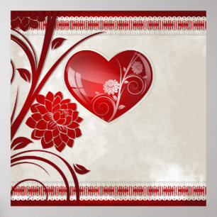 Blommahjärta Poster