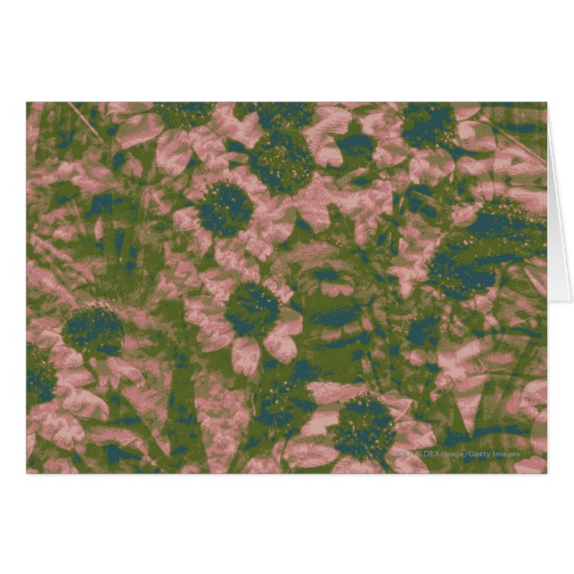 Blommakamouflagemönster Hälsningskort (Framsidan Horizontal)