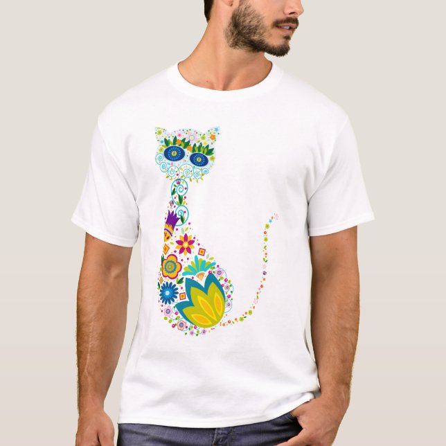 Blommakatt T Shirt (Framsida)
