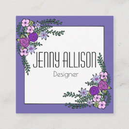 Blommakranvisitkort Fyrkantigt Visitkort