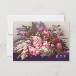 Blommålning Bröllopsjubileum RSVP-kort OSA Kort