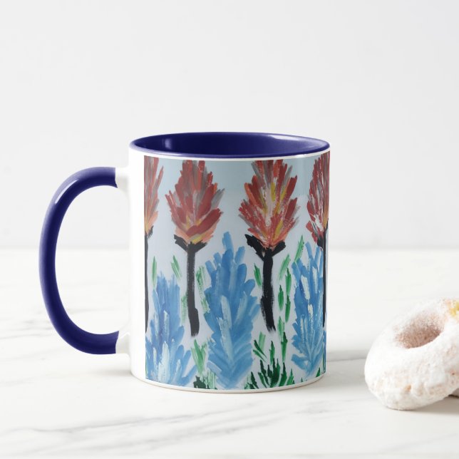 Blommålning  mugg (Med munk)