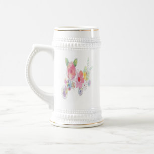blommålning på vitt sejdel