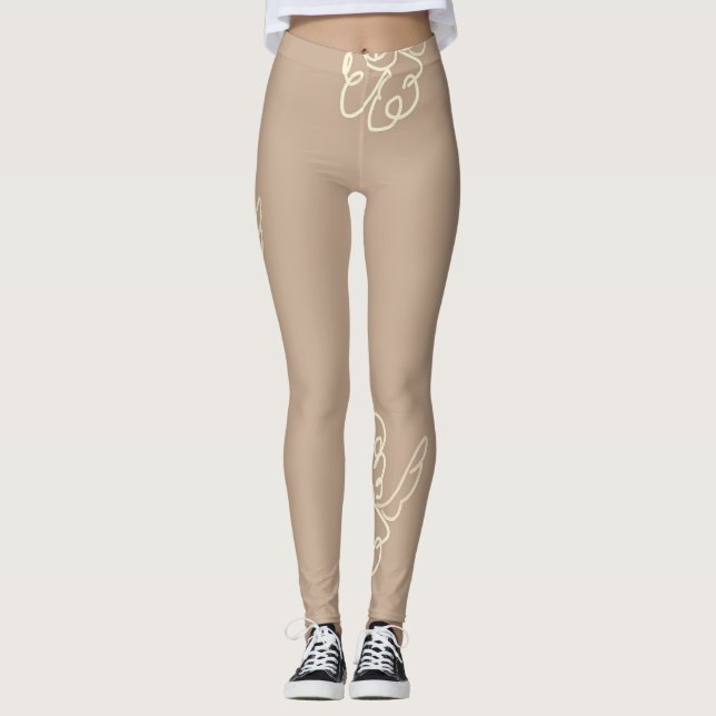 blommamålade leggingar leggings (Framsida)