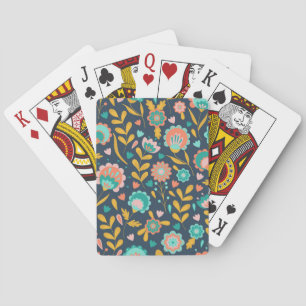 Blommamönster för Folk konst Casinokort
