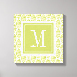 Blommamönster för Monogram Hygge Canvastryck