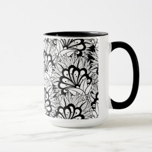 Blommamönsterklotter Mugg