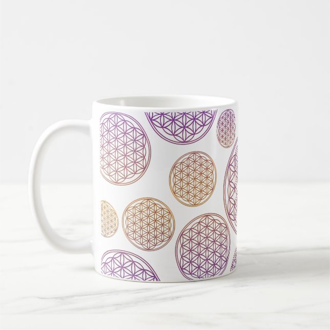 Blomman av liv-/Blume des Lebens - mönstra Kaffemugg (Vänster)