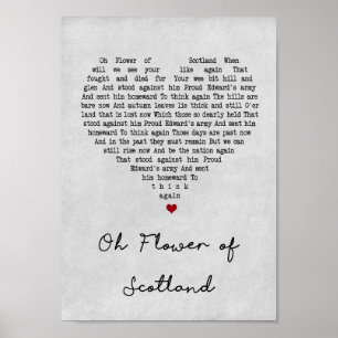 Blomman av trycket för sång för Skottland grå Poster