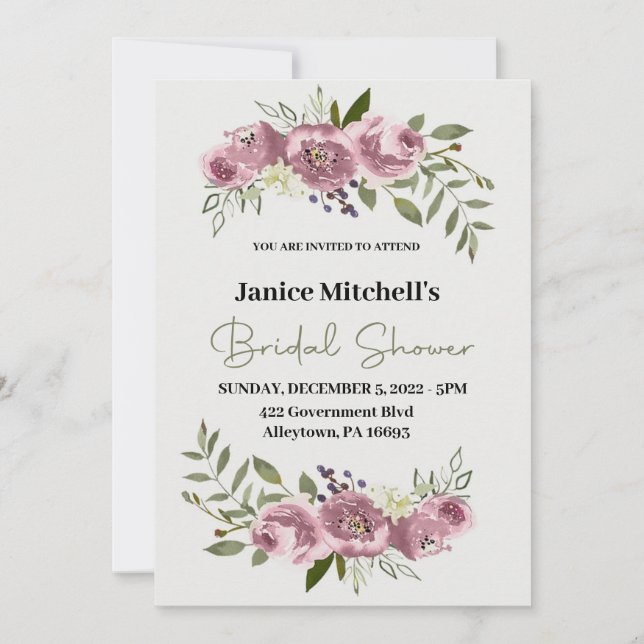  blomman Inbjudningskort för möhippan (Framsida)