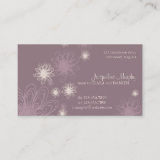 Blomman klottrar lilor •, Mammavisitkort